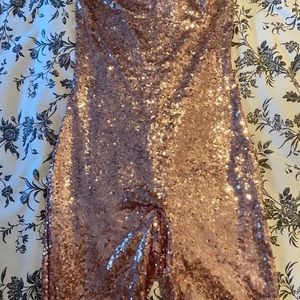 One piece glittery pink suit